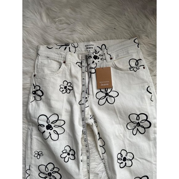 Reformation " Julianna Zip Mid Rise Straight Leg Jeans" Size 30 - Picture 12 of 15